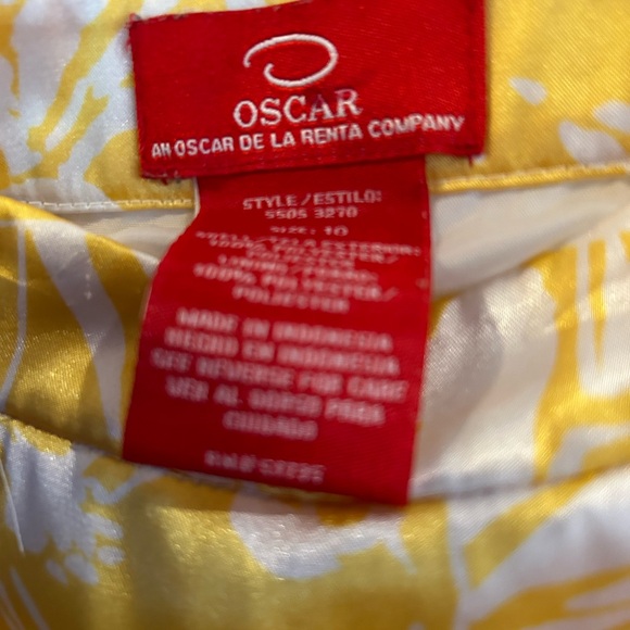 Oscar de la Renta yellow and white floral pleated skirt - Picture 3 of 3